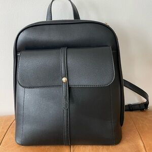 Miztique Black Leather-Textured Women’s Backpack - Sleek Everyday Carry